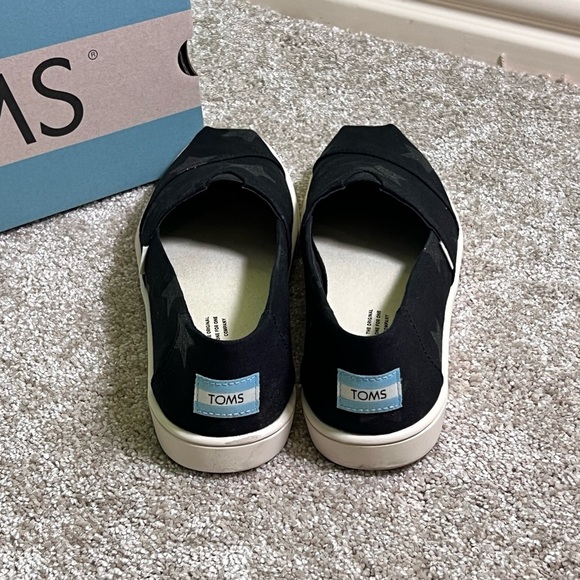 TOMS Alpargata Cupsole Black Glitter Stars Print - Picture 4 of 8